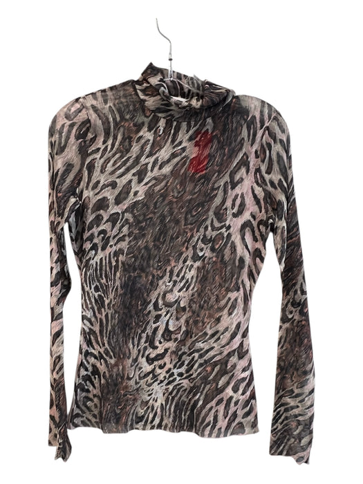 Jonathan Simkhai Size M Brown & Multi Nylon Blend Turtle Neck Long Sleeve Top Brown & Multi / M