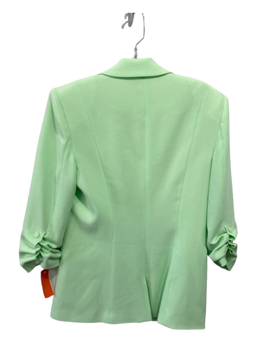 5a7 Cinq a Sept Size 4 Lime Green Triacetate 1 Button Ruched Detail Jacket Lime Green / 4