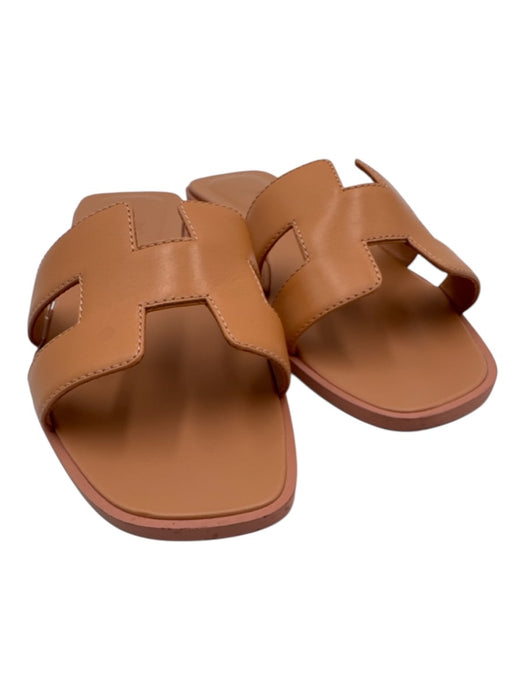 Hermes Shoe Size 36.5 Salmon Pink Leather Slide Sandals Salmon Pink / 36.5