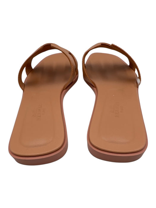 Hermes Shoe Size 36.5 Salmon Pink Leather Slide Sandals Salmon Pink / 36.5