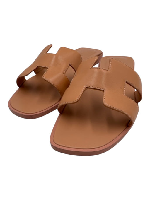 Hermes Shoe Size 36.5 Salmon Pink Leather Slide Sandals Salmon Pink / 36.5