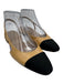 Chanel Shoe Size 36 Beige & Black Leather Grosgrain Slingback Cap Toe Flats Beige & Black / 36