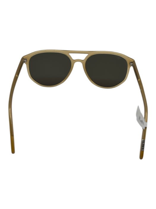 Krewe Beige Plastic Aviator Sunglasses Beige