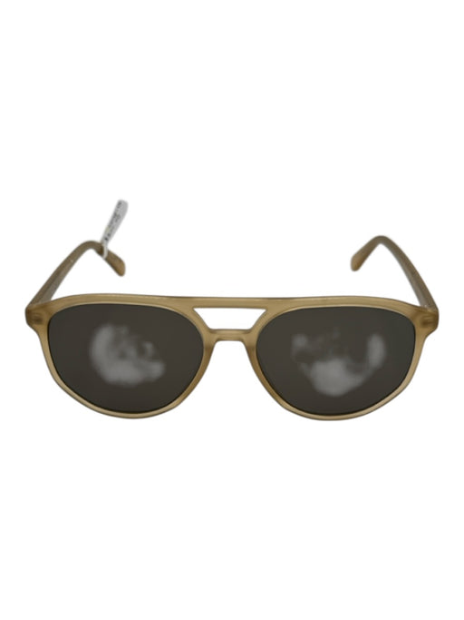 Krewe Beige Plastic Aviator Sunglasses Beige
