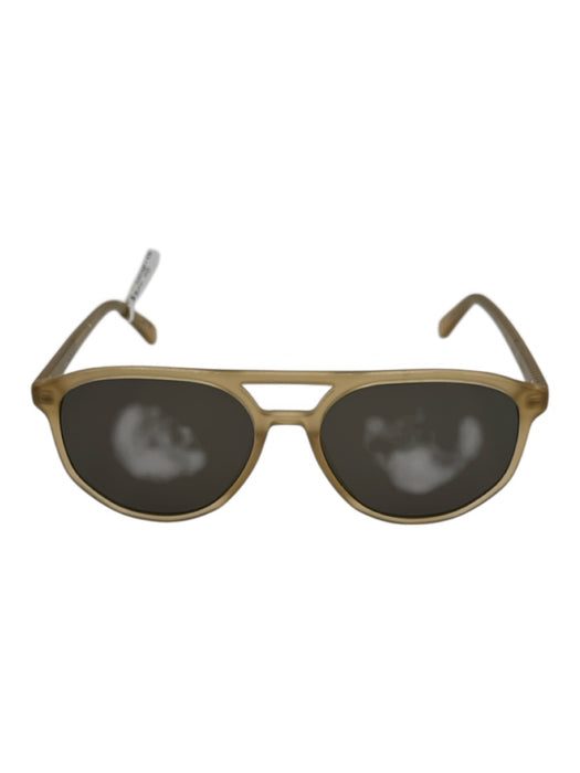 Krewe Beige Plastic Aviator Sunglasses Beige