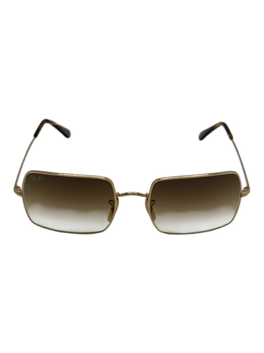 Ray Ban Gold Metal Gradient Square Sunglasses Gold