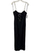 Lovers + Friends Size M Black & Silver Cotton Blend Lace Rosette Back Slit Gown Black & Silver / M