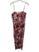 L'Academie Size M Red & White Viscose Blend Abstract Strapless Maxi Dress Red & White / M