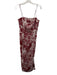 L'Academie Size M Red & White Viscose Blend Abstract Strapless Maxi Dress Red & White / M