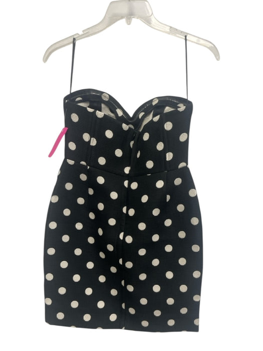 Rohe Size 34 Black & Cream White Polyester Strapless Polka Dot Waffle Knit Dress Black & Cream White / 34