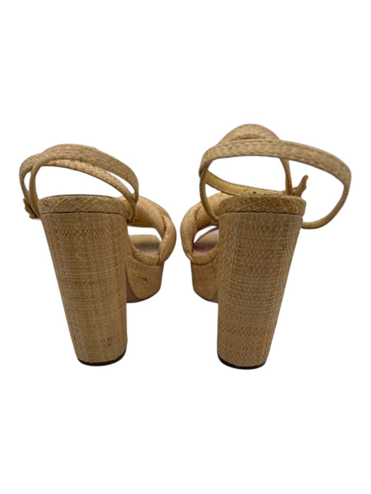Loeffler Randall Shoe Size 6 Beige textile upper Woven Braided Strap Sandals Beige / 6