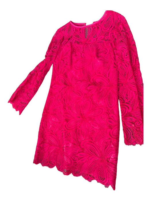 Trina Turk Size 2 Magenta Lace Long Sleeve Back Zip Dress Magenta / 2