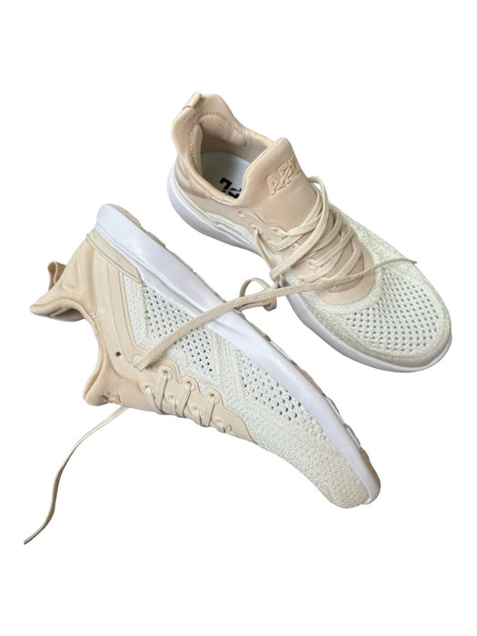 APL Shoe Size 8 Tan & White Canvas Metallic Perforated Athletic Sneakers Tan & White / 8