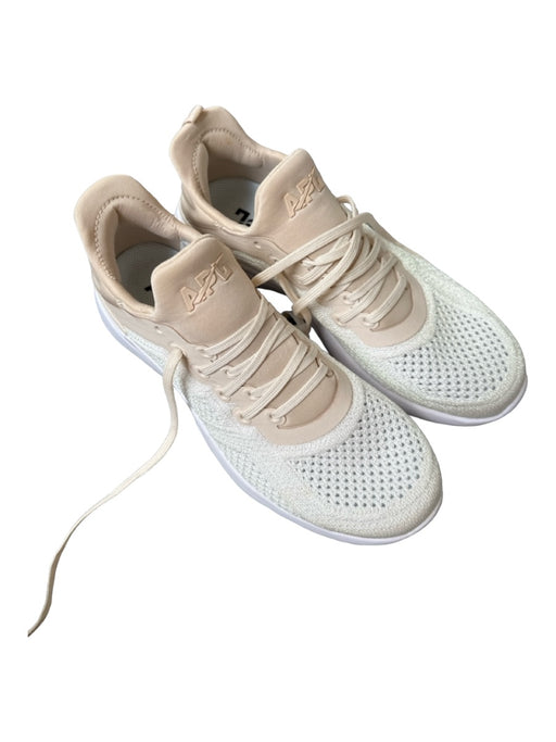 APL Shoe Size 8 Tan & White Canvas Metallic Perforated Athletic Sneakers Tan & White / 8