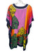 Trina Turk Size XS/S Multi Silk Botanical Print V Neck Short Sleeve Kaftan Dress Multi / XS/S
