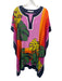 Trina Turk Size XS/S Multi Silk Botanical Print V Neck Short Sleeve Kaftan Dress Multi / XS/S