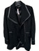 Trina Turk Size 2 Black Wool Leather trim Full ZIp Front Pockets Coat Black / 2