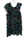 Eva Franco Size 22W Black & Multi Sequin Cap Sleeve V Neck Back Zip Gown Black & Multi / 22W