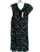 Eva Franco Size 22W Black & Multi Sequin Cap Sleeve V Neck Back Zip Gown Black & Multi / 22W