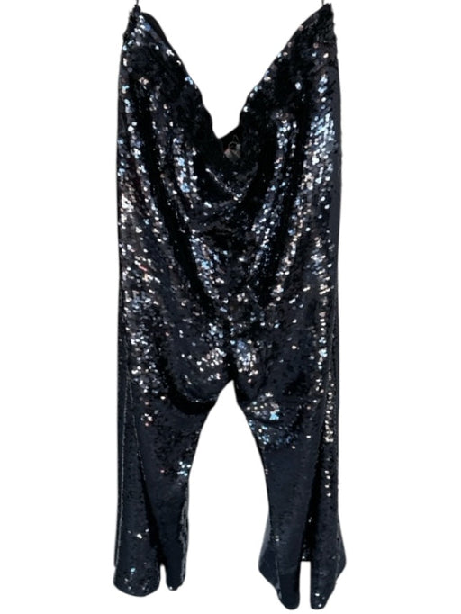 Sachin & Babi Size 20 Navy Sequin Side Zip High Waist Wide Leg Pants Navy / 20