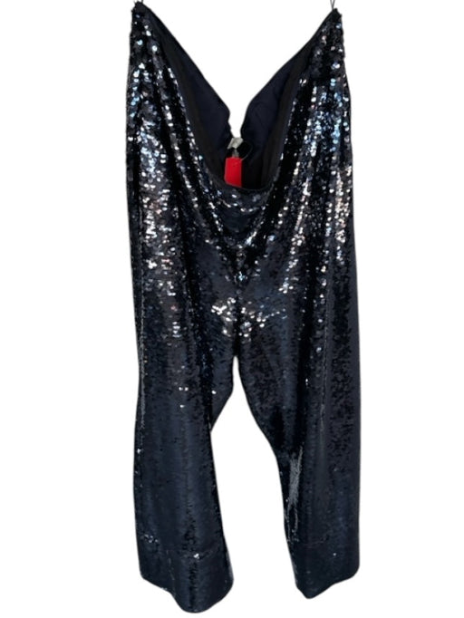 Sachin & Babi Size 20 Navy Sequin Side Zip High Waist Wide Leg Pants Navy / 20