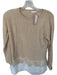 Tyler Boe Size XS Tan & White Cashmere Faux Pearls Long Sleeve Raw Hem Sweater Tan & White / XS
