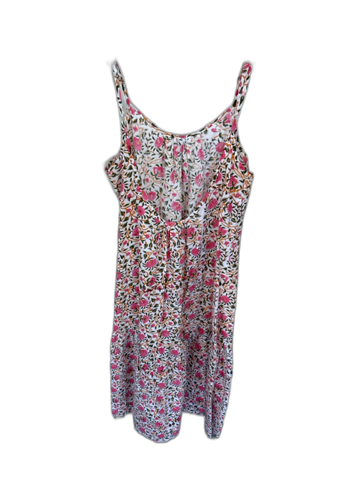 Summer House Size M Green & Pink Cotton Sleeveless Flowers Maxi Low Back Dress Green & Pink / M