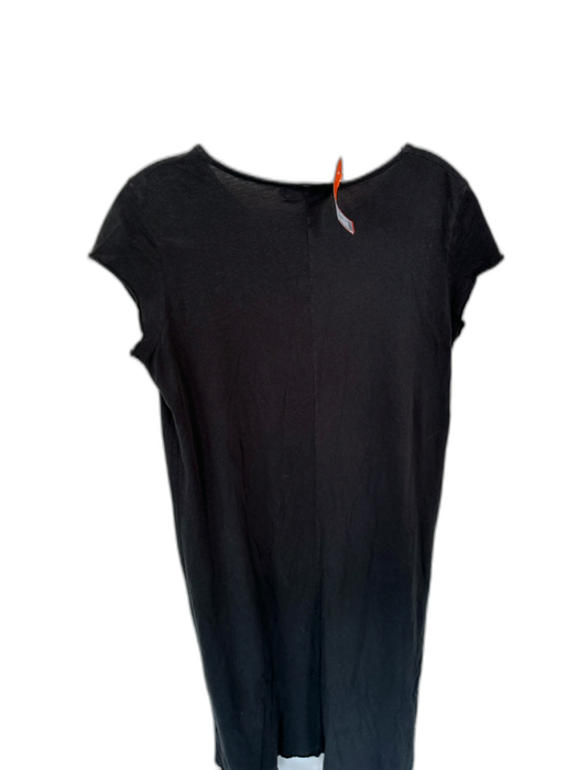 Yala Size S Black Bamboo Short Sleeve Cross Over Open Front Duster Top Black / S