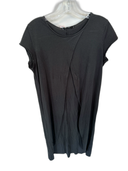 Yala Size S Black Bamboo Short Sleeve Cross Over Open Front Duster Top Black / S
