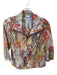 Zenergy Size 0 Orange & Yellow Polyester Blend Ikat Metallic Full Zip Jacket Orange & Yellow / 0