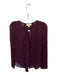 Moulinette Soeurs Size 4 Plum 100% Silk Long Sleeve Ruffles Top Plum / 4