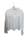 AMO Size M White Pima Cotton Collar Button Down Front Pocket Long Sleeve Top White / M