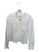 AMO Size M White Pima Cotton Collar Button Down Front Pocket Long Sleeve Top White / M
