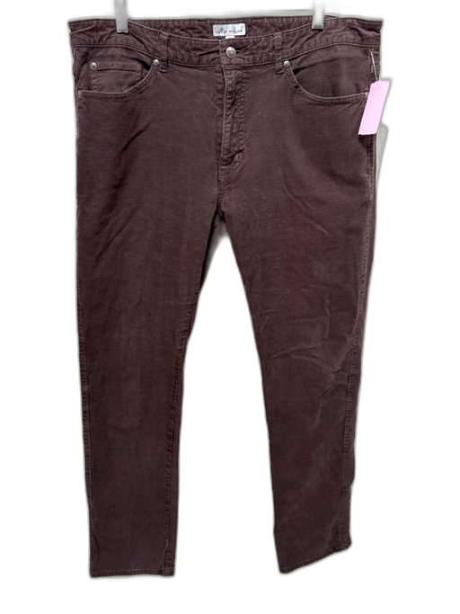 Peter Millar Size 36 Brown Cotton Solid Zip Fly Men's Pants Brown / 36