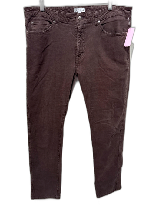 Peter Millar Size 36 Brown Cotton Solid Zip Fly Men's Pants Brown / 36