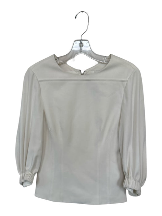 Tibi Size 4 Bone Polyester Long Balloon Sleeve Back Zip Top Bone / 4