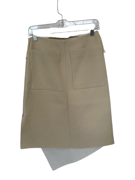 Tibi Size Est S Tan & cream Side Zip asymetrical Side Zip Midi Skirt Tan & cream / Est S