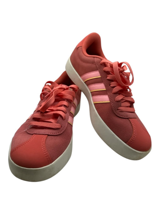 Adidas Shoe Size 7 Coral & Yellow Suede Lace Up Athletic Sneakers Coral & Yellow / 7