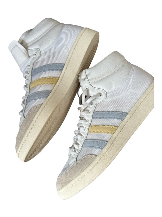 Adidas Shoe Size 11 Blue Yellow Canvas Suede High Top Athletic Men s Sneakers Labels Resale Boutique