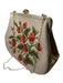 Taupe & Red Yarn Needlepoint Strawberry Kiss Lock Chain Strap Bag Taupe & Red / M