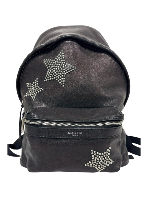 Saint Laurent Dark Bronze Leather Studded stars Zip Pocket Backpack Bag Dark Bronze / M