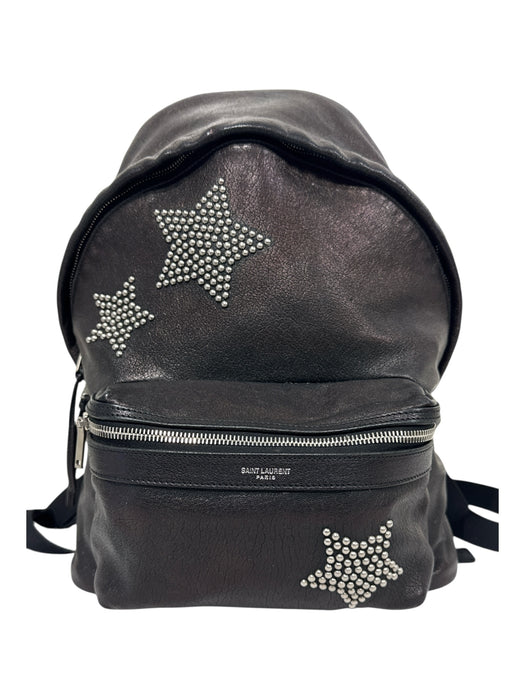 Saint Laurent Dark Bronze Leather Studded stars Zip Pocket Backpack Bag Dark Bronze / M