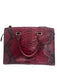 Michael Michael Kors Burgundy & Black Leather Embossed Snake Print Bag Burgundy & Black