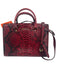 Michael Michael Kors Burgundy & Black Leather Embossed Snake Print Bag Burgundy & Black