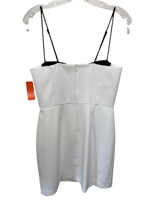 Gianni Bini Size 4 White & Black Polyester Back Zip Cupped Color Block Dress White & Black / 4