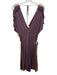 BCBG Maxazria RUNWAY Size L Purple & Brown Rayon Elastic Draping chainmail Dress Purple & Brown / L