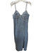Habitual Size S Light Denim Cotton Back Zip Below the Knee Spaghetti Strap Dress Light Denim / S