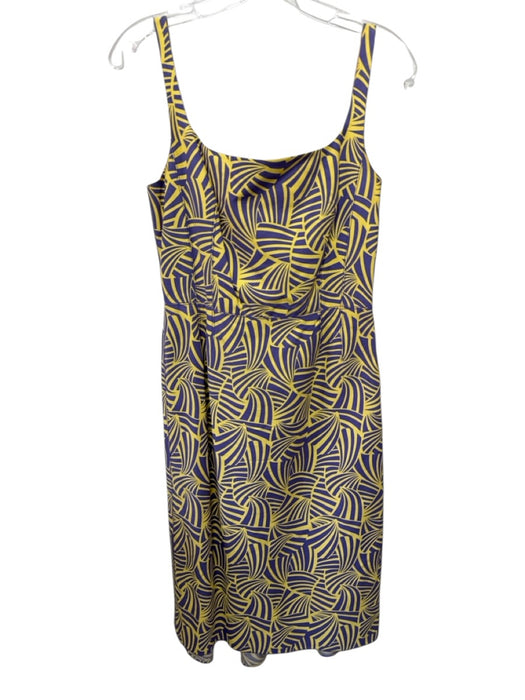 Marc Jacobs Size 8 Yellow & Purple Silk Abstract Spaghetti Strap Dress Yellow & Purple / 8