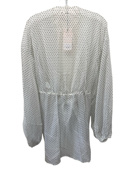 House of CB Size M White & Black Print Polyester Polka Dots Overlay Dress White & Black Print / M