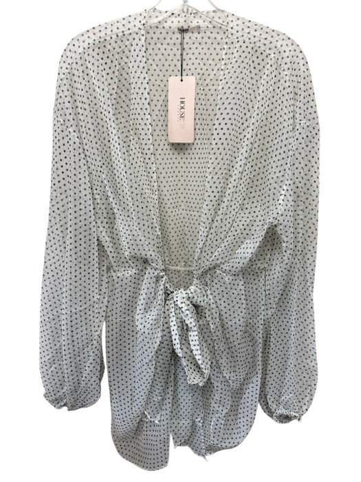 House of CB Size M White & Black Print Polyester Polka Dots Overlay Dress White & Black Print / M